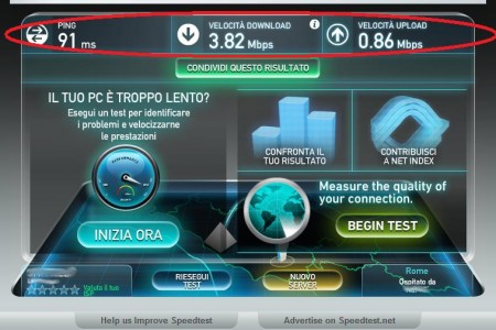 come fare test adsl 3