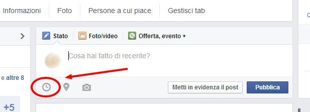 come programmare post pagina facebook 1