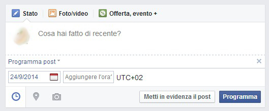 come programmare post pagina facebook 2