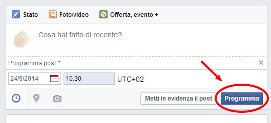 come programmare post pagina facebook 5