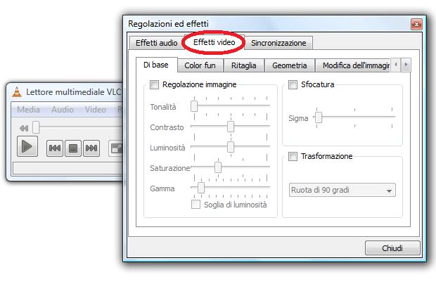 come ruotare video vlc n