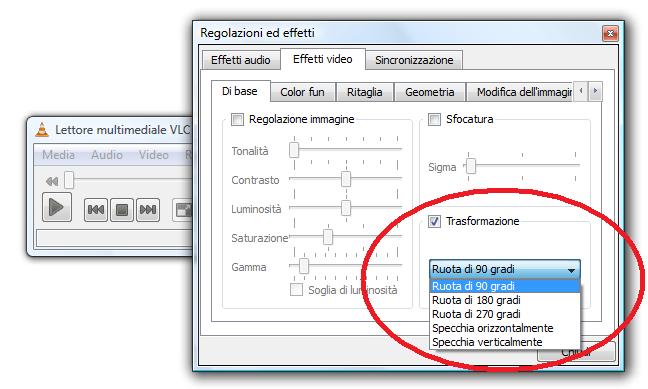 come ruotare video vlc n2