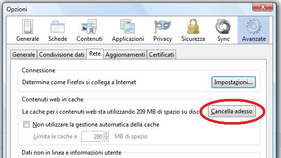 come-svuotare-cache-mozilla-firefox-5